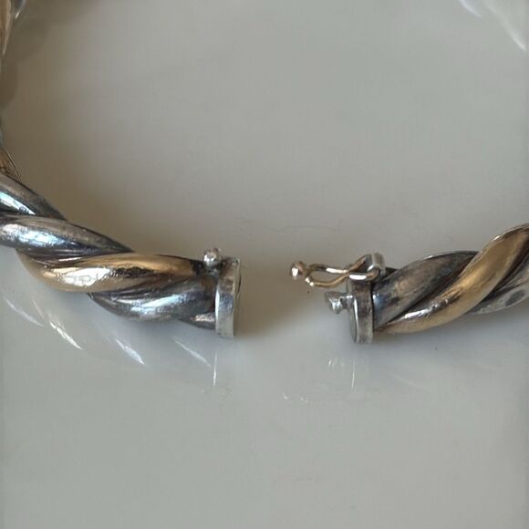 14k gold/sterling silver coiled bracelet - Picture 4 of 9
